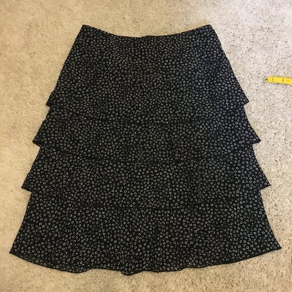 Vintage Made in Canada Whimsical Black and White Tiered Skirt - Picture 12 of 16